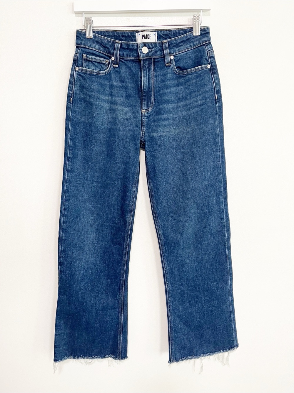PAIGE Leenah Ankle Wide Leg Crop Jeans in Gracie Lou Wash Size 26 - Picture 5 of 11